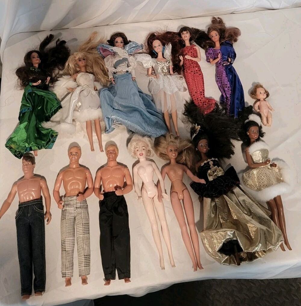 Vintage Barbie Ken Doll Lot Marilyn Monroe Hasbro Mattel Mixed Dolls Clothes 14